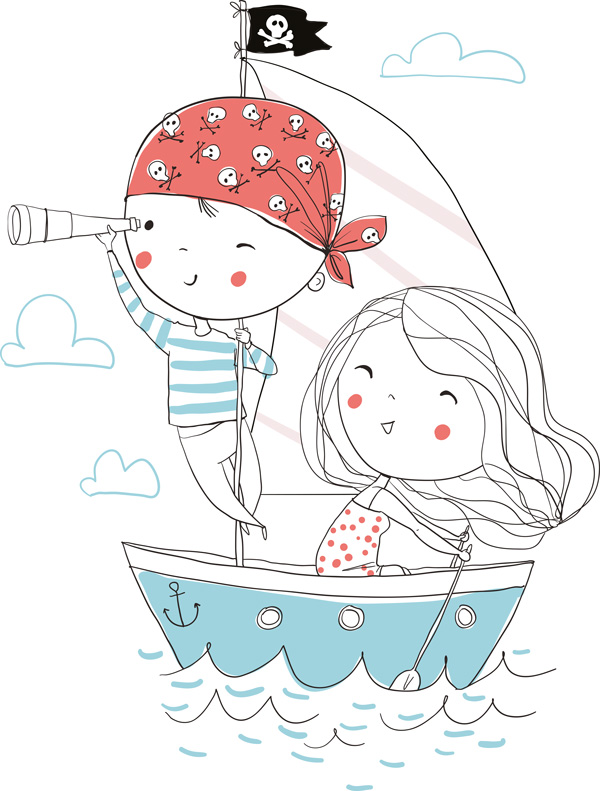 Illustration Piratenkinder
